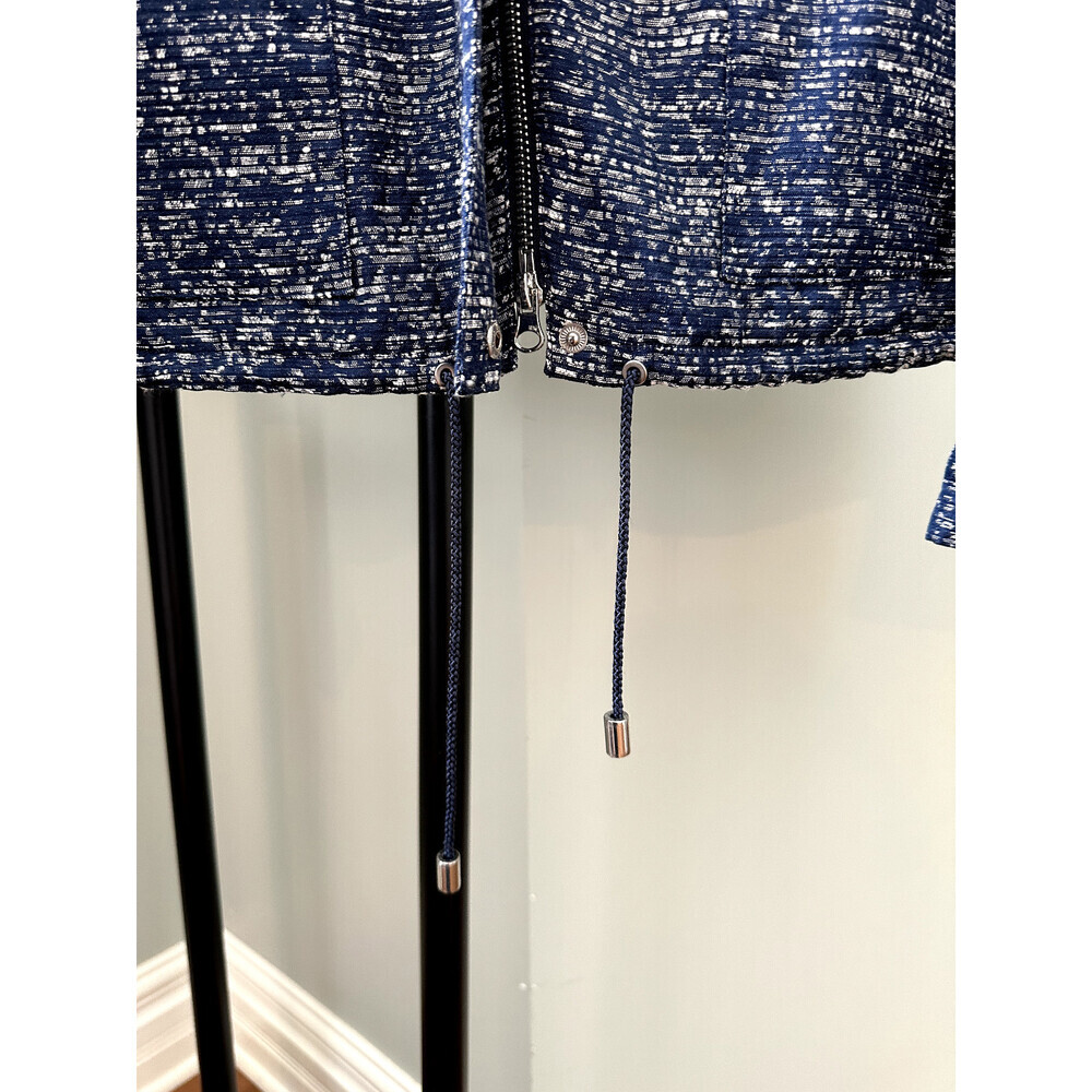 Armani Jeans Women's Jacquard Canvas Light Spring Jacket Dark Blue Size 40 $380 - Picture 14 of 15